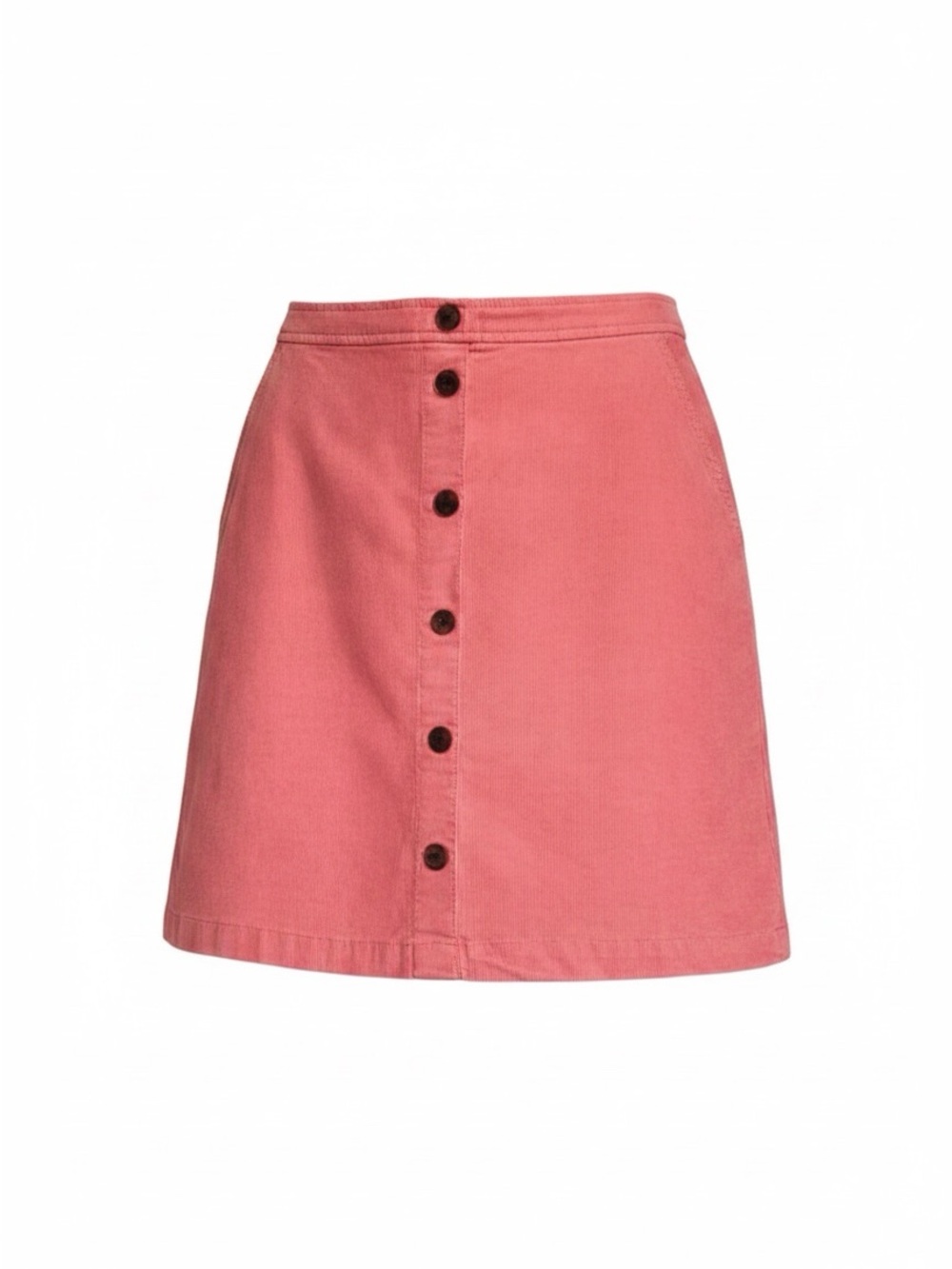 J Crew Factory Bubblegum Pink Corduroy Faux Button Front Zippered A-Line Skirt - Picture 15 of 16